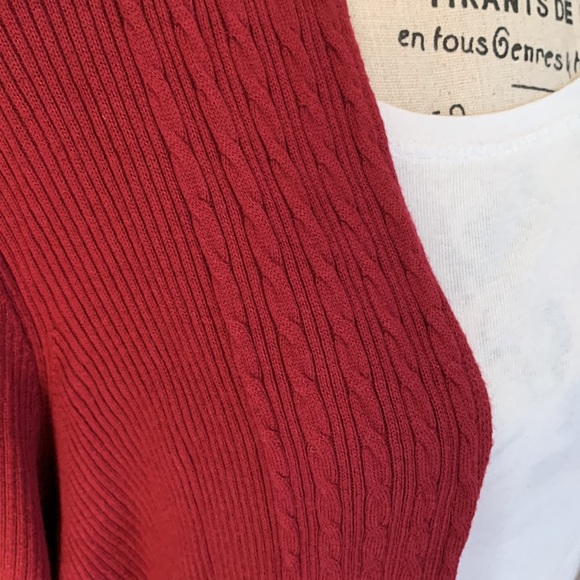 Croft & Barrow Open Front Cardigan | Burgundy - Picture 2 of 8